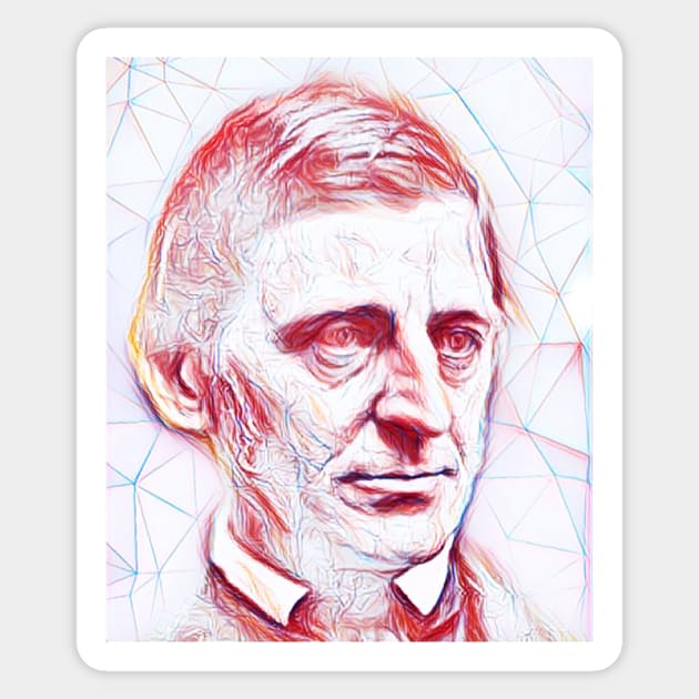 Ralph Waldo Emerson Portrait | Ralph Waldo Emerson line art Sticker by JustLit